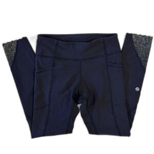 Lululemon Tight Stuff II 25" Leggings Navy‎ Size 4 Yoga Running Womens